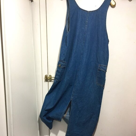VINTAGE PREMIER INTERNATIONAL MAXI DENIM DRESSES SIZE L - Picture 5 of 10